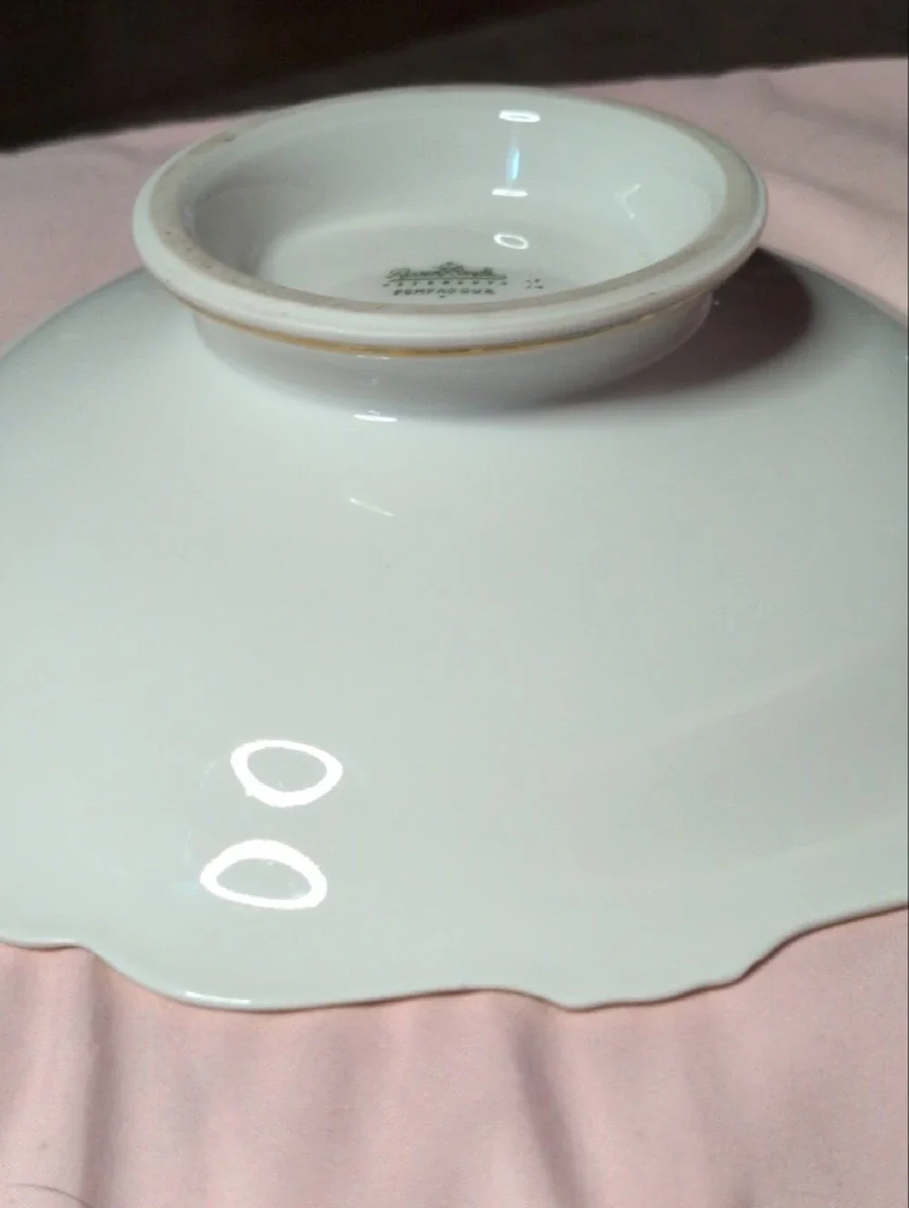 Rosen Thal Germany Hand-Painted Floral Decorative Bowl in Teal with Gold Trim